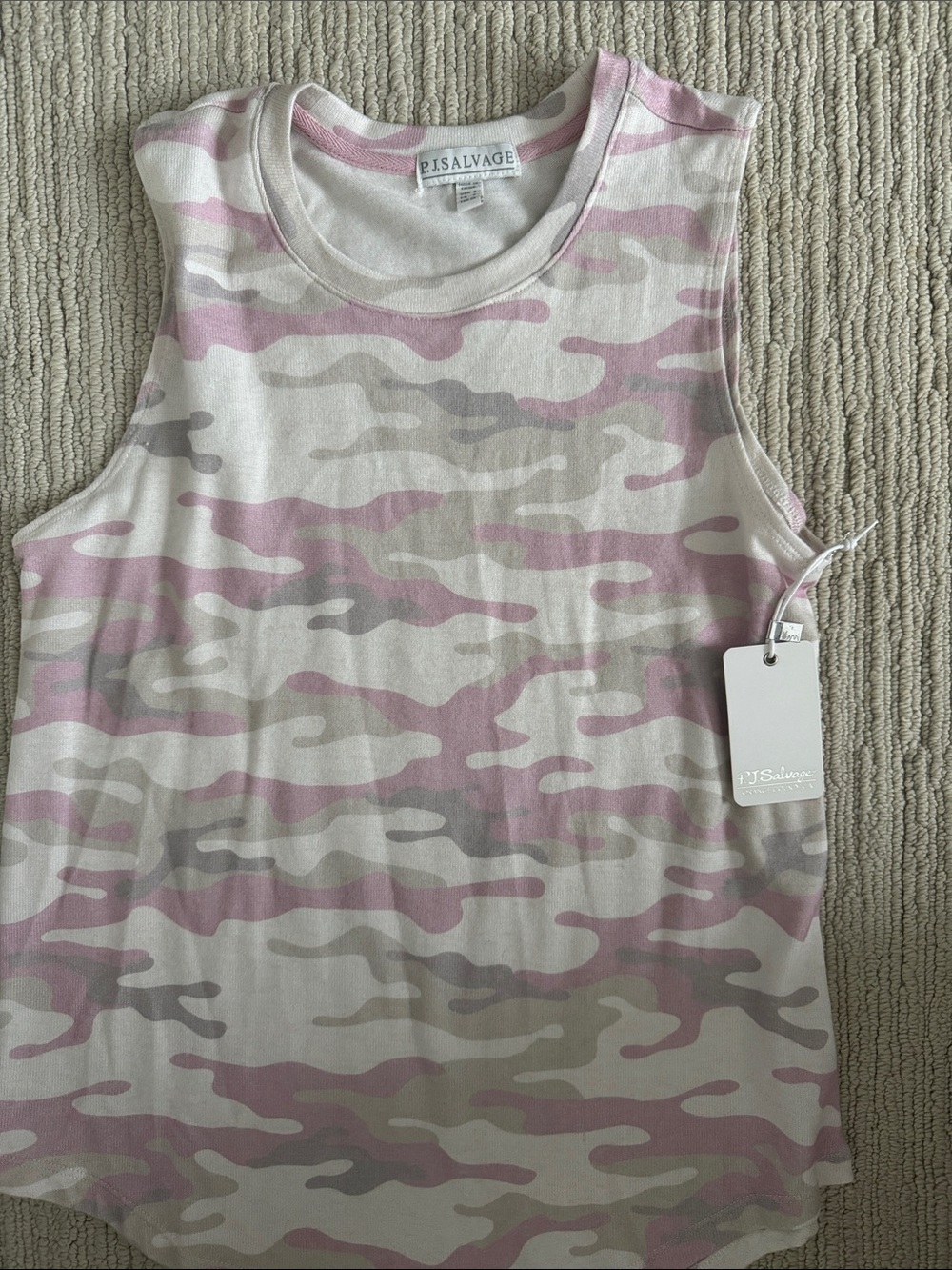 PJ Salvage Pink & Gray Camo Sleeveless Top